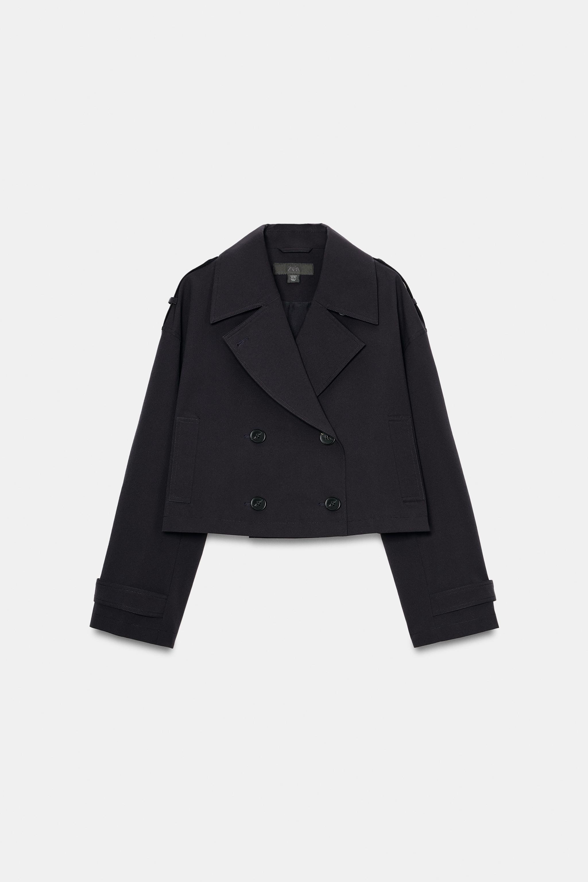 SHORT DOUBLE-BREASTED TRENCH COAT